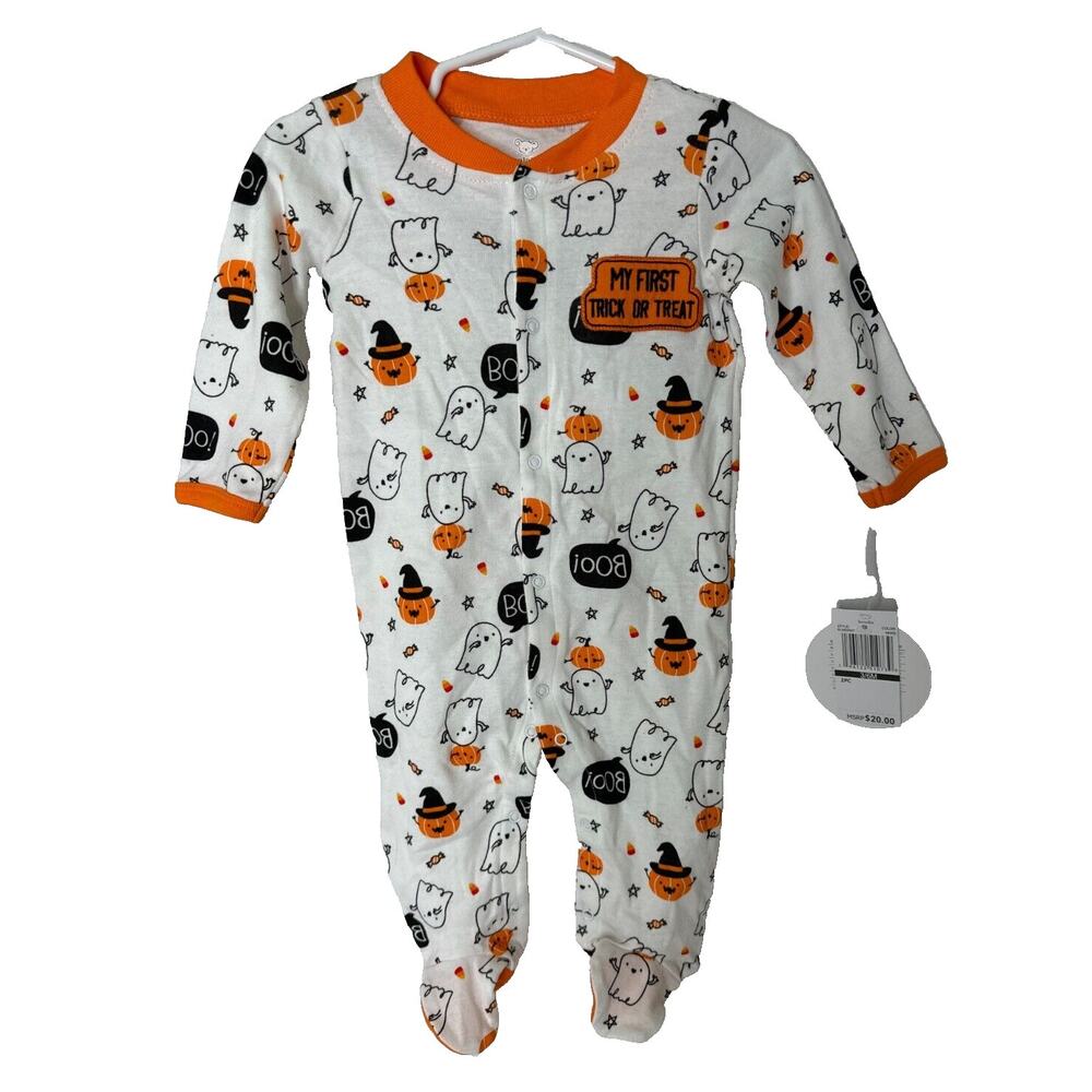 Halloween Baby Footed Pajamas 3-6 Months Unisex Trick or Treat Sleeper